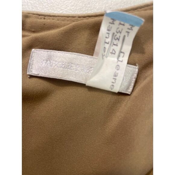 Badgley Mischka Wool Blend Sleeveless Scoop Neck A-Line Dress Beige Sz P Petite - Picture 4 of 4